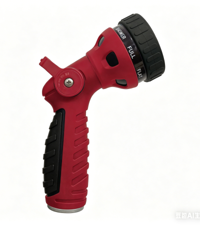 8-Pattern  Thumb Control Hose Nozzle with Metal Inlet - Red