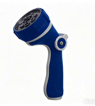 7-pattern Metal Thumb Control Hose Nozzle with Large Water Flow - Blue