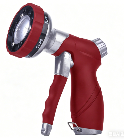 Patent 6-pattern Metal Thumb Control Hose Nozzle - Red